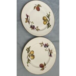 Royal Worcester Evesham (Set of 2) Salad Plates 8" Gold Trim England